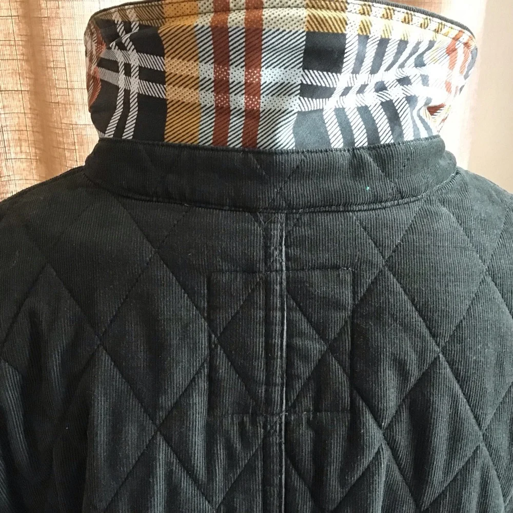 Talbots XL Women’s Quilted Jacket Corduroy Hunter Green Barn/Fisherman Core - Picture 5 of 16